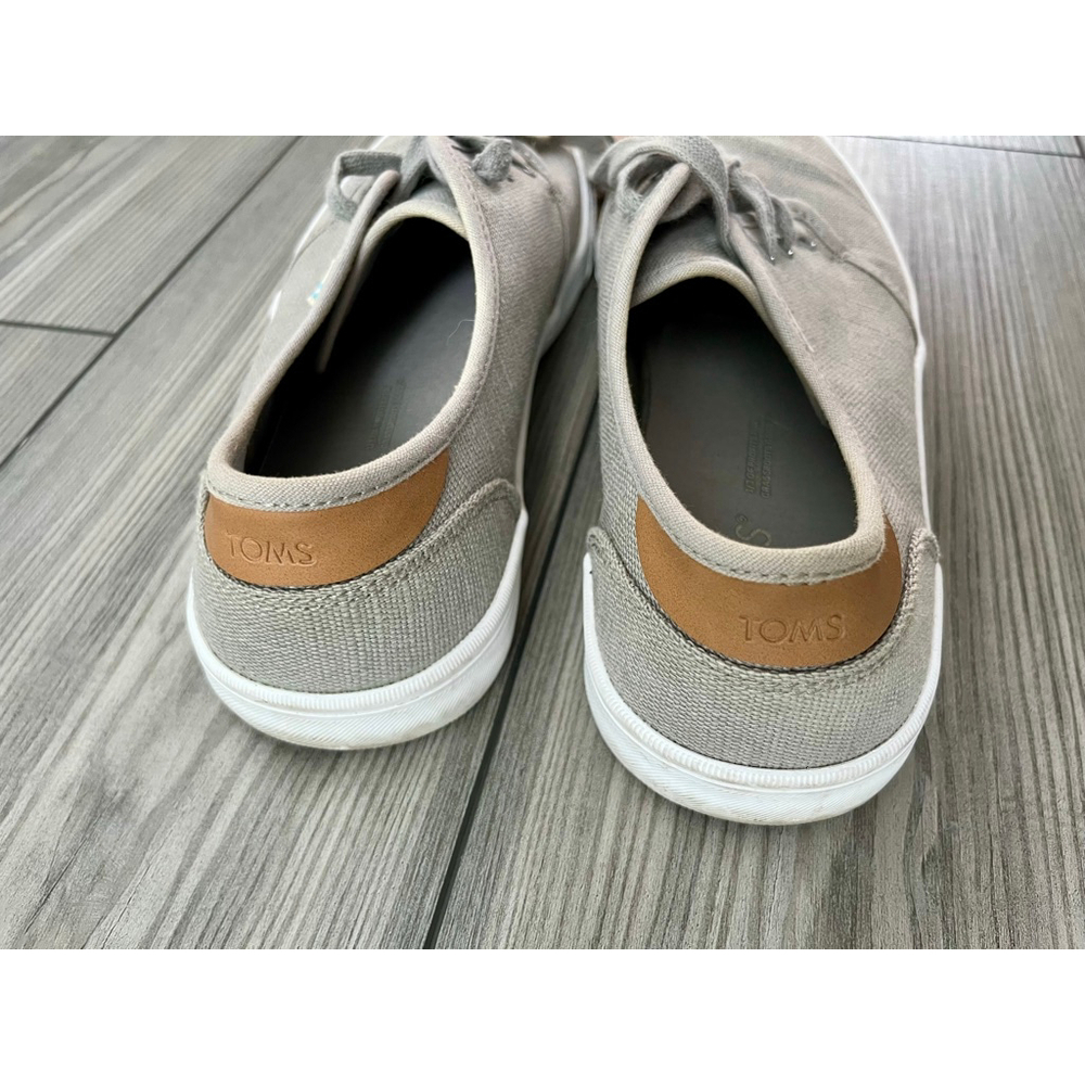 TOMS Men's Grey Canvas Lace Up Sneakers Size 9 - Picture 3 of 4